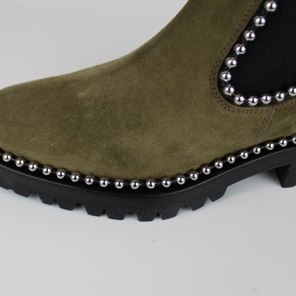 NEW Alexander Wang Studded Suede Ankle Boots | Edgy Luxe Chelsea Boots - Picture 13 of 15